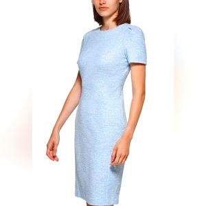 Calvin Klein Tweed Short Sleeve Sheath dress,light blue size 6,NWT